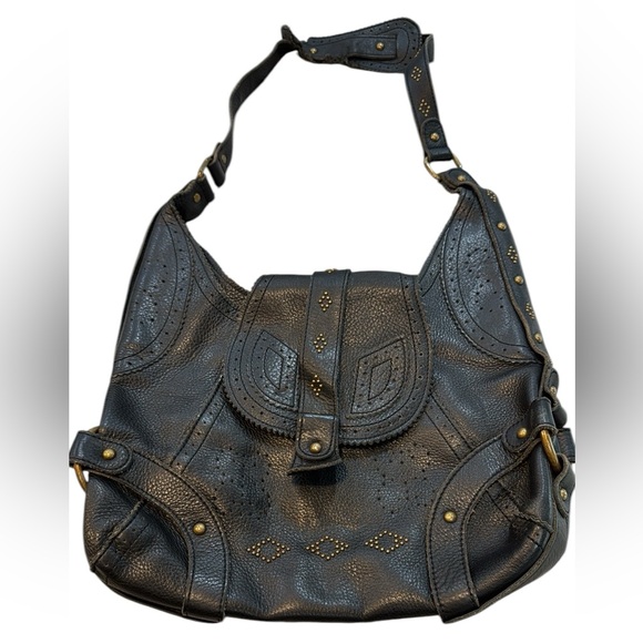 BCBGMaxAzria | Western Boho Cowgirl Hobo Shoulder Bag in Black - Picture 1 of 15